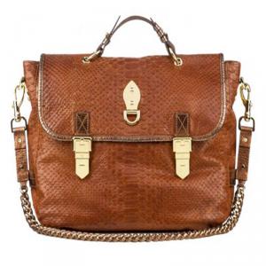 Mulberry Brown Snakeskin Tillie Satchel