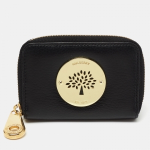 Mulberry Black Leather Daria Zip Around Coin Purse