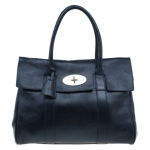 Pre Owned Mulberry Black Leather Bayswater Tote