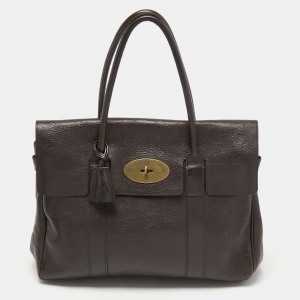 Pre Owned Mulberry Dark Brown Leather Bayswater Satchel