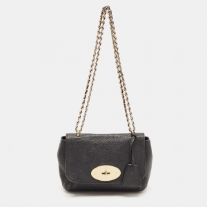 Mulberry Black Leather Small Lily Flap Shoulder Bag