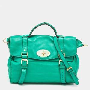 Mulberry Green Leather Oversized Alexa Satchel