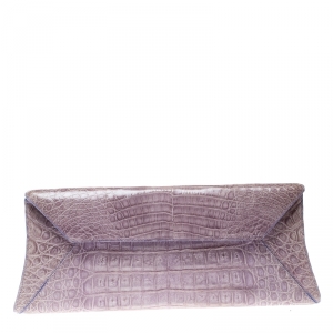 Nancy Gonzalez Purple Crocodile Clutch