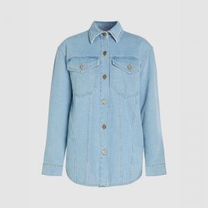 NANUSHKA LIGHT DENIM Nusta Faux-Shearling Lined Denim Jacket M