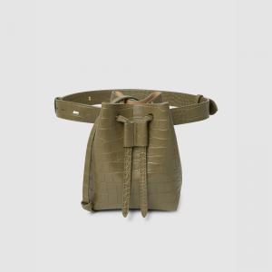 NANUSHKA Green Minee Croc-Effect Vegan Leather Belt Bag One Size