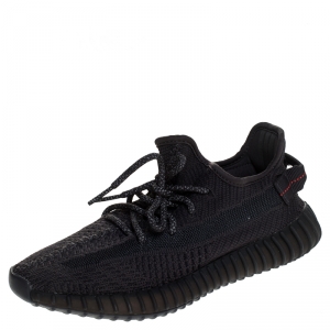 Yeezy x Adidas Black Cotton Knit Boost 350 V2 Sneakers Size 38.5