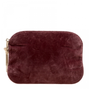 Nina Ricci Burgundy Velvet Elide Clutch