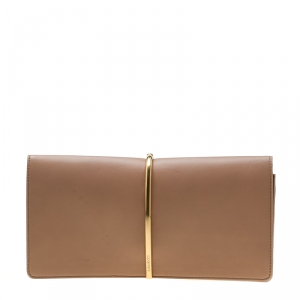 Nina Ricci Dark Beige Leather Arc Clutch