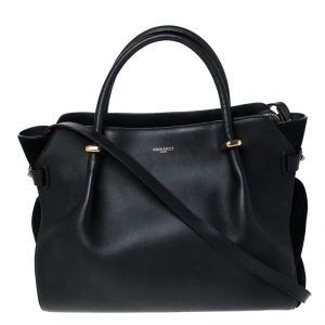 Nina Ricci Black Leather and Suede Medium Marche Tote