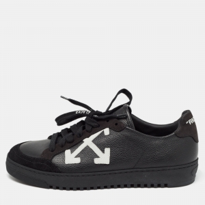 Off-White Black Leather Carryover Sneakers Size 38