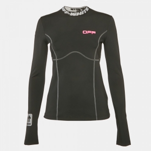 Pre Owned Off-White Black Technical Jersey Pullover M