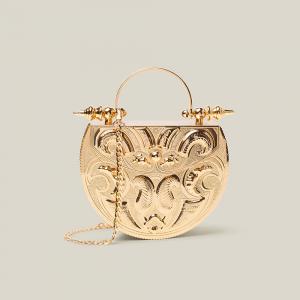 Okhtein Gold Gold-Plated Brass Minaudière Bag