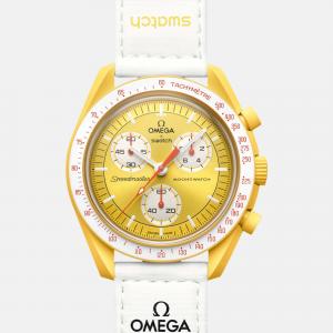 Omega Yellow Velcro Moon Swatch Mission To The Sun Watch 42 mm