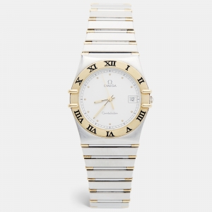 Pre Owned ساعة يد نسائية أوميغا كونستليشن 396.1070.1/ 396.1080.1 ستانلس ستيل و ذهب أصفر عيار 18 مينا شامبين 32.50 مم