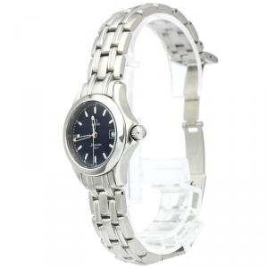 Omega Blue Stainless Steel Seamaster Women's Wristwatch 26MM