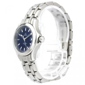 Omega Blue Stainless Steel Seamaster Women's Wristwatch 26MM