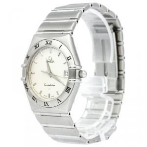 Omega Silver Stainless Steel Constellation Women's Wristwatch 33MM