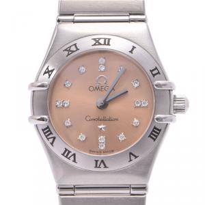 Omega Pink Stainless Steel Constellation Women's Wristwatch 21MM