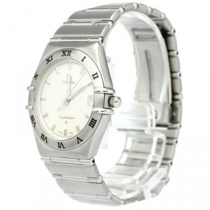 Omega Silver Stainless Steel Constellation Women's Wristwatch 33MM