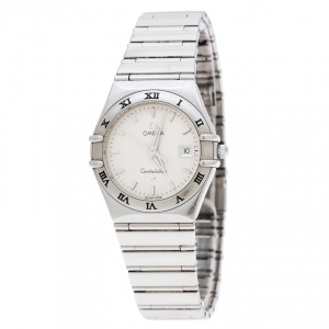 Omega Silver White Stainless Steel Constellation 1582.30.00 Women's Wristwatch 27 mm