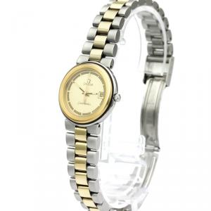 Omega Champagne Gold Plated Stainless Steel Seamaster Women's Wristwatch 26MM