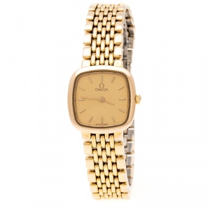 Omega Gold Plated Stainless Steel De Ville 795.0898.2 Women's Wristwatch 21 mm