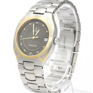 Omega Gray 18K Yellow Gold And Stainless Steel Seamaster Polaris 795.1022 Women's Wristwatch 22 MM