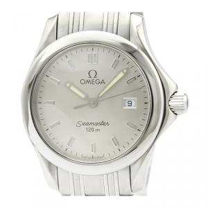 Pre Owned Omega Silver Stainless Steel Seamaster 120M 2571.31 Women's Wristwatch 28MM