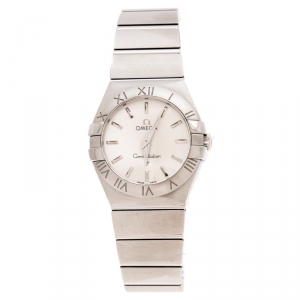 Omega Silver Stainless Steel Constellation 123.10.27.60.02.001 Women's Wristwatch 27 mm