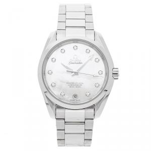 Omega MOP Diamonds Stainless Steel Seamaster Aqua Terra 150M 231.10.39.21.55.002 Women's Wristwatch 38.5