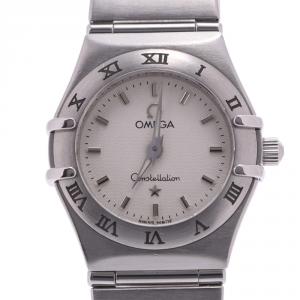 Omega White Stainless Steel Constellation Mini 1562.30 Women's Wristwatch 22 MM