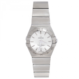 Omega Silver Stainless Steel Constellation 123.10.27.60.02.001 Women's Wristwatch 27 mm