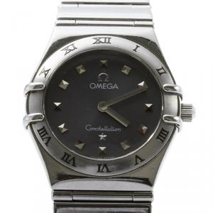 Pre Owned Omega Grey Stainless Steel Constellation My Choice Women's Wristwatch 26MM