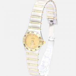 Omega Gold 18k Yellow Gold And Stainless Steel Constellation 1262.10 Quartz Women's Wristwatch 22 mm