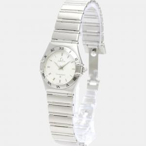 Omega Silver Stainless Steel Constellation 1572.30 Quartz Women's Wristwatch 25 mm