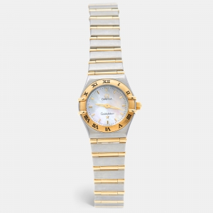 Omega Mother Of Pearl 18K Yellow Gold Stainless Steel Constellation '95 1262.70.00 Women's Wristwatch 22.50 mm