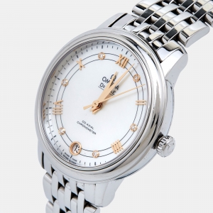 ساعة يد نسائية أوميغا دي فيل بريستيج كو أكسيال كرونومتر   424.10.33.20.55.002 ستانلس ستيل ألماس صدف 32.70 مم