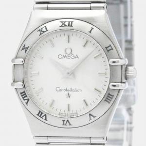 Omega Silver Stainless Steel Constellation Quartz Women's Wristwatch 25 mm