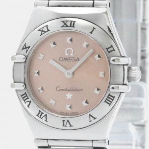 Omega Orange Stainless Steel Constellation Quartz Women's Wristwatch 22 mm