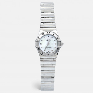 Omega Mother of Pearl Stainless Steel Constellation My Choice 795.1243 Women's Wristwatch 22.5 mm 