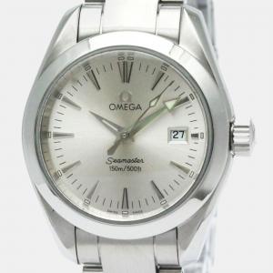 Omega Silver Stainless Steel Seamaster Aqua Terra 2577.30 Quartz Women's Wristwatch 29 mm