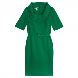 Pre Owned Oscar de la Renta Tulip-neck Sheath Dress M