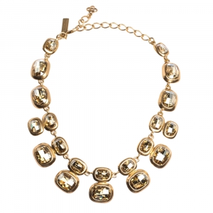 مملوكة مسبقًا قلادة أوسكار دي لارينتا كريستال مزخرف ذهبي اللون