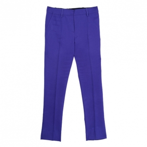 Pre Owned Oscar de la Renta Purple Wool Tapered Trousers S