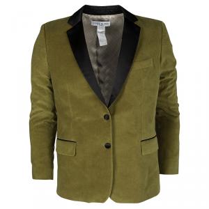 Paul and Joe Mustard Contrast Silk Lapel Kazoar Blazer L