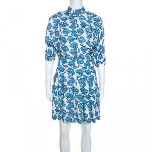Paul and Joe Blue Floral Print Pleated Skirt Dress S