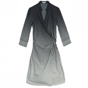 Paule Ka Black Polka Dot Wrap Dress S