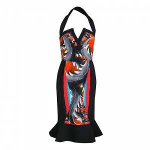 Peter Pilotto Multicolor Printed Victoria Halter Flounce Dress M