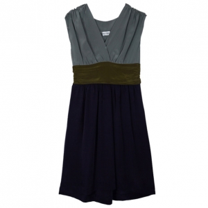 Pre Owned Philosophy di Alberta Ferretti Silk Colorblock Sash Dress M