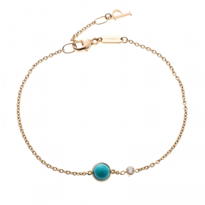 Piaget Possession Diamond Turquoise Bead 18k Rose Gold Bracelet